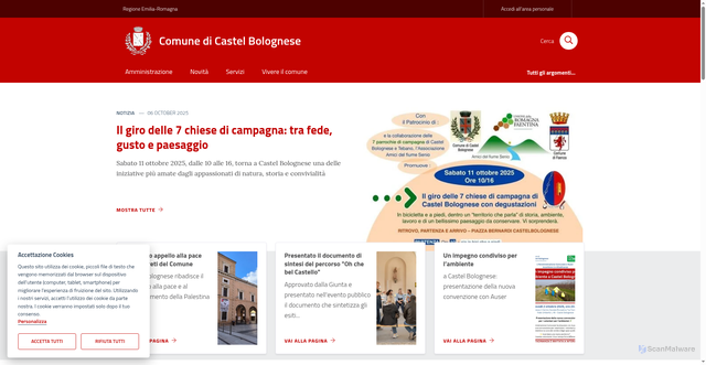 Security scan screenshot of https://www.comune.castelbolognese.ra.it/