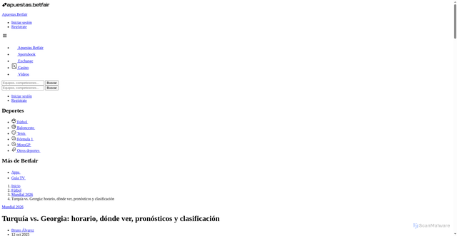 Security scan screenshot of https://apuestas.betfair.es/futbol/mundial-2026/turquia-vs-georgia-horario-donde-ver-pronosticos-y-clasificacion-121025-1210.html