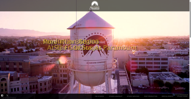 Security scan screenshot of https://www.paramountstudios.com/