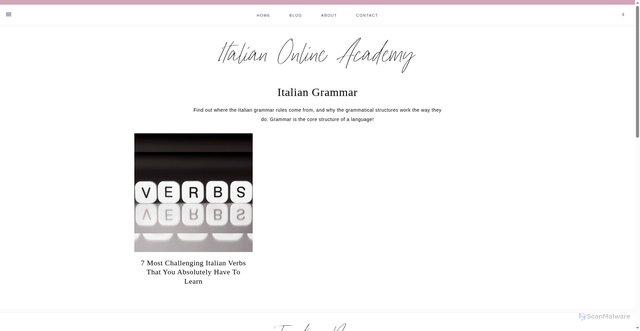 Security scan screenshot of https://italianonlineacademy.com/category/italian-grammar/