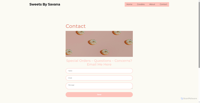 Security scan screenshot of https://sweetlysavana.blog/contact/