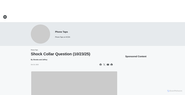 Security scan screenshot of https://1031kcda.iheart.com/featured/phone-taps-on-kcda/content/2025-10-23-shock-collar-question-102325/