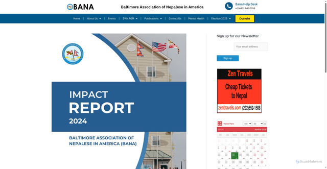 Security scan screenshot of https://banaonline.org/impact_report-2024/