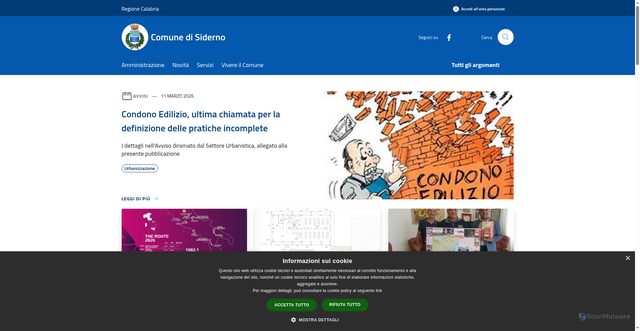 Security scan screenshot of https://www.comune.siderno.rc.it