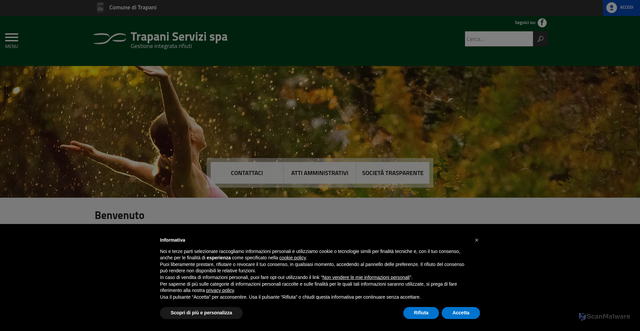 Security scan screenshot of https://trapaniservizi.it/