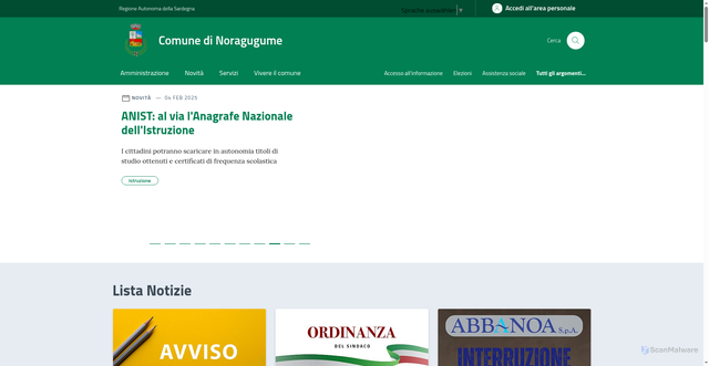 Security scan screenshot of https://comune.noragugume.nu.it