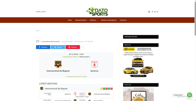 Security scan screenshot of https://www.datosports.com/match/internacional-de-bogot%C3%A1-america-2026-07-26/