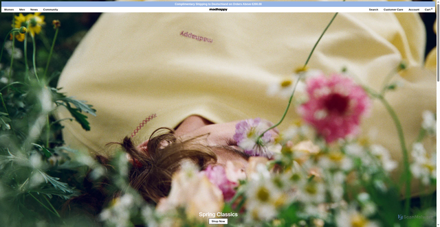 Security scan screenshot of https://madhappy1.myshopify.com