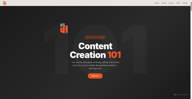 Security scan screenshot of https://a41contentcreation-x5vgi83v2d.edgeone.app/