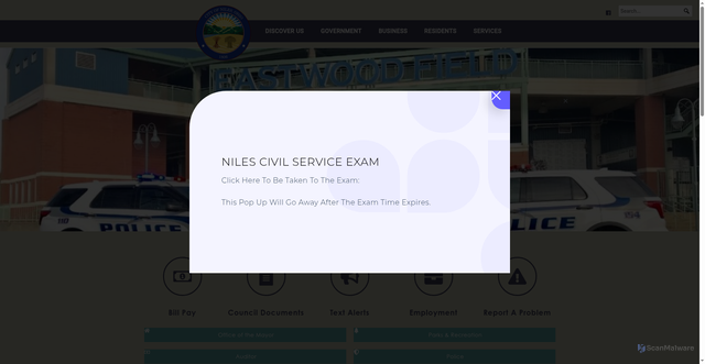 Security scan screenshot of https://thecityofniles.com/