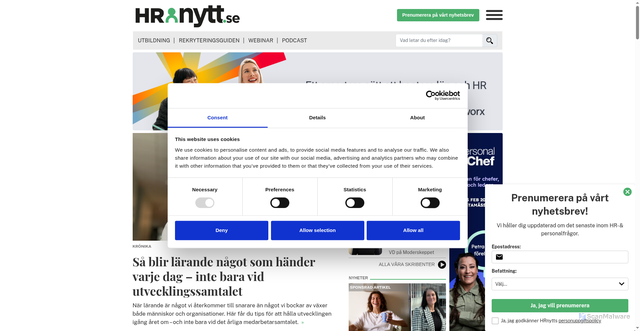 Security scan screenshot of https://hrnytt.se/