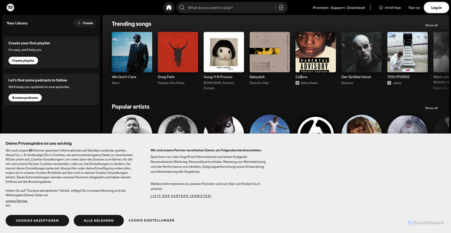 Security scan screenshot of https://wl.spotify.com
