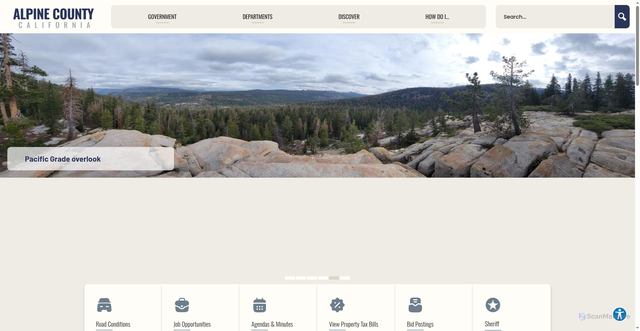 Security scan screenshot of https://alpinecountyca.gov/