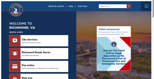 Security scan screenshot of https://rva.gov/