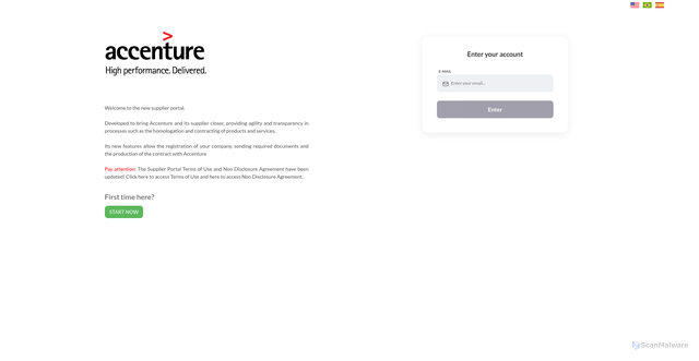 Security scan screenshot of https://accenturesupplierportal.com.br