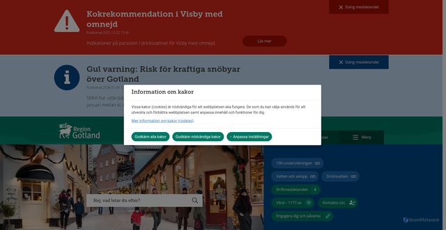 Security scan screenshot of https://gotland.se/