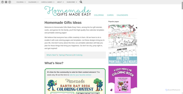 Security scan screenshot of https://www.homemade-gifts-made-easy.com