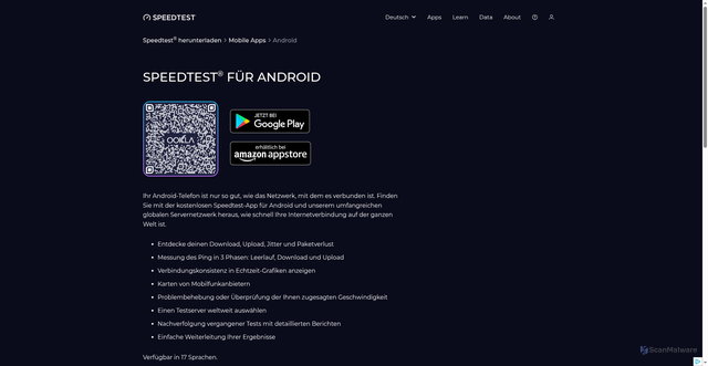 Security scan screenshot of https://chenz.pages.dev/de/apps/android