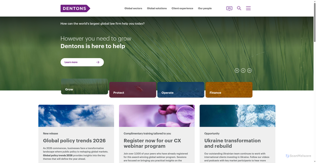 Security scan screenshot of https://www.dentons.com