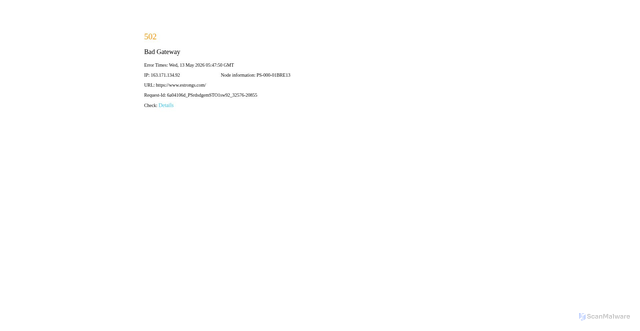 Security scan screenshot of https://www.estrongs.com