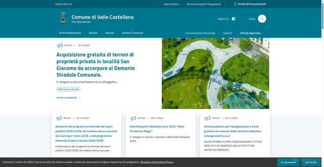 Security scan screenshot of https://www.comune.vallecastellana.te.it/