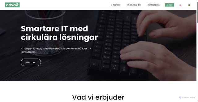 Security scan screenshot of https://novoit.se