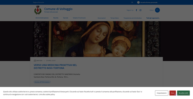 Security scan screenshot of https://www.comune.voltaggio.al.it