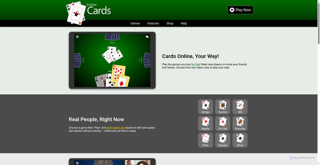 Security scan screenshot of https://trickstercards.com