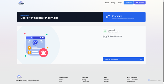 Security scan screenshot of https://datanodes.to/3lamhvqqu74m