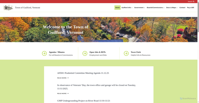 Security scan screenshot of https://guilfordvt.gov/
