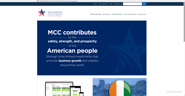 Security scan screenshot of https://www.mcc.gov/