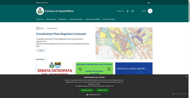Security scan screenshot of https://www.comune.castellalfero.at.it/it