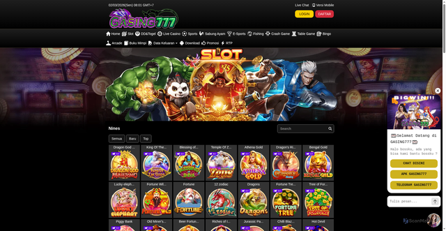 Security scan screenshot of https://ndx-gasing777pro.life/desktop/game/slot/nines