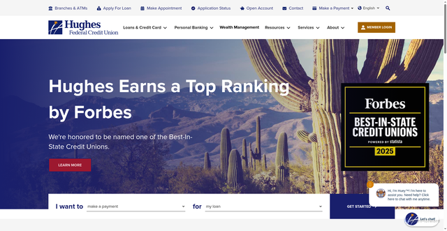 Security scan screenshot of https://hughesfcu.org