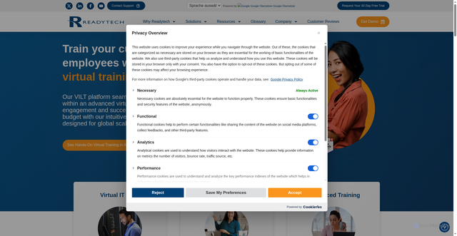 Security scan screenshot of https://readytech.com