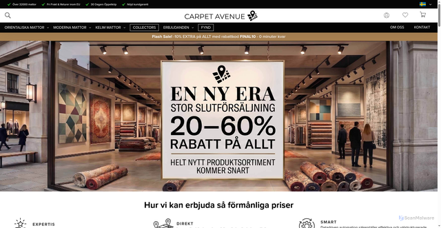 Security scan screenshot of https://carpetavenue.se