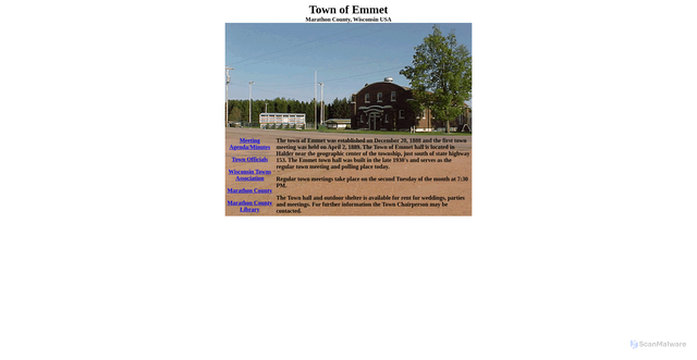 Security scan screenshot of https://www.townofemmetwi.gov/