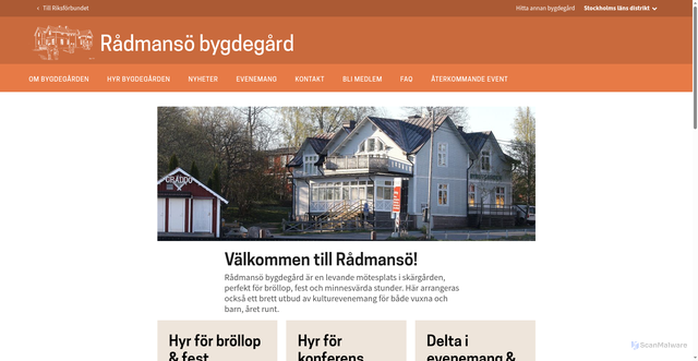 Security scan screenshot of https://radmansobygdegard.se