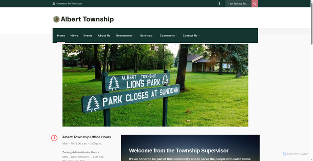 Security scan screenshot of https://alberttwpmi.gov/
