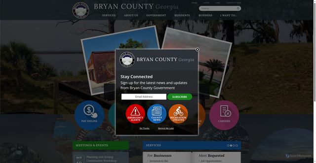 Security scan screenshot of https://www.bryancountyga.gov/
