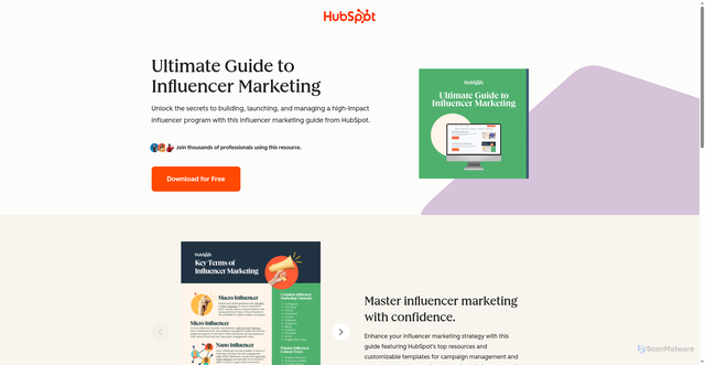 Security scan screenshot of https://offers.hubspot.com/influencer-marketing-guide