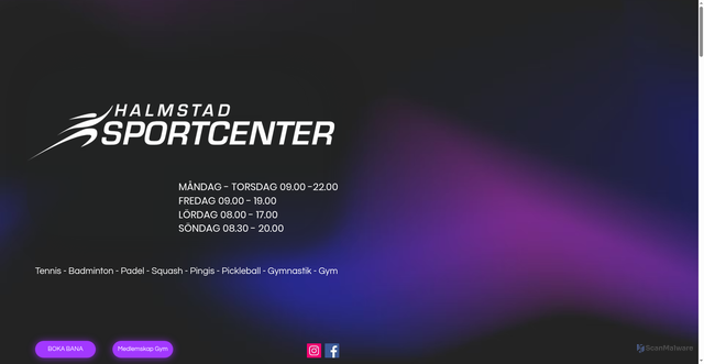 Security scan screenshot of https://halmstadsportcenter.se