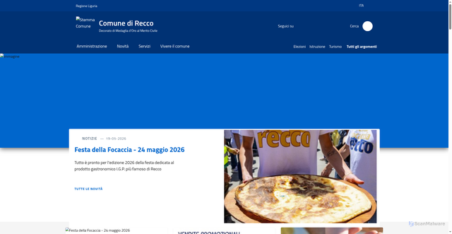 Security scan screenshot of https://www.comune.recco.ge.it