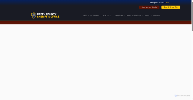 Security scan screenshot of https://creekcountysheriff.gov/