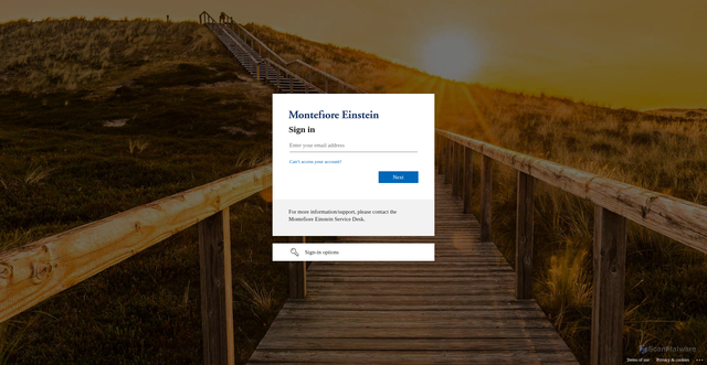 Security scan screenshot of https://montefioreorg.sharepoint.com