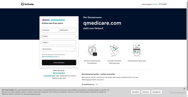 Security scan screenshot of https://qmedicare.com