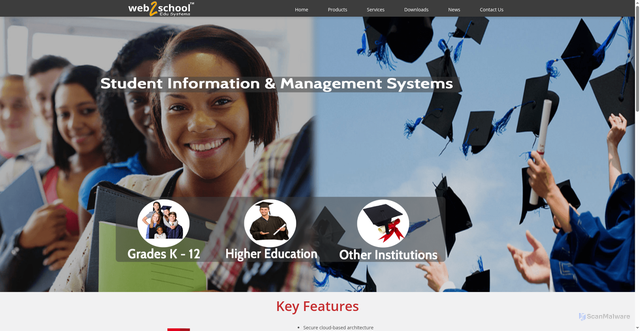 Security scan screenshot of https://web2school.com