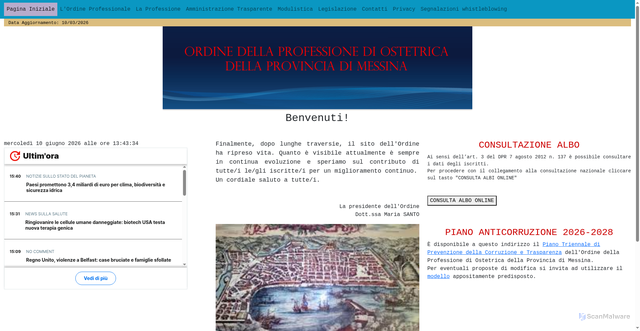 Security scan screenshot of https://www.ostetrichemessina.it