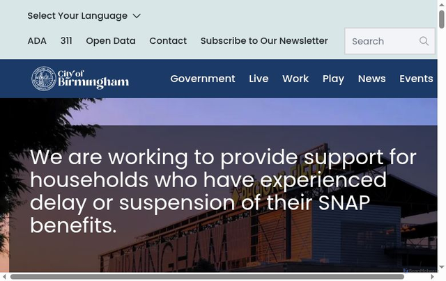 Security scan screenshot of https://www.birminghamal.gov/