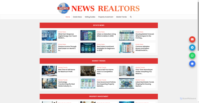 Security scan screenshot of https://newsrealtors.com